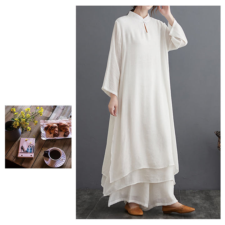 Simple Pattern Meditation Prayer Spiritual Zen Practice Yoga Clothing Women's Set