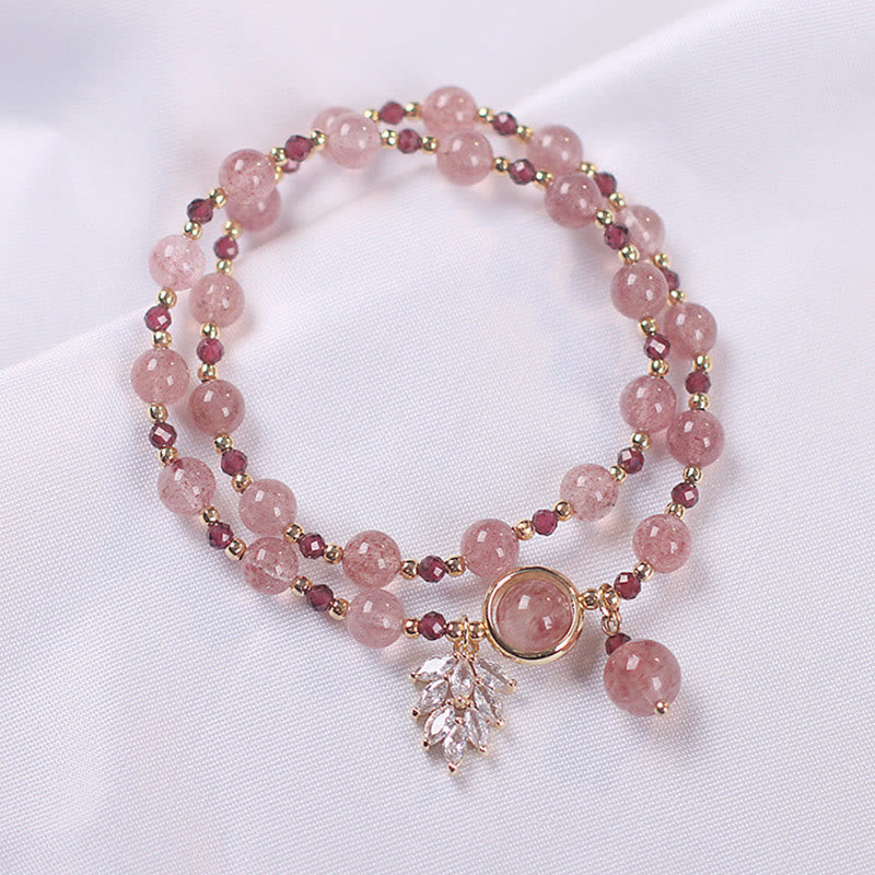 FREE Today: Healing of Love Strawberry Quartz Double Wrap Bracelet