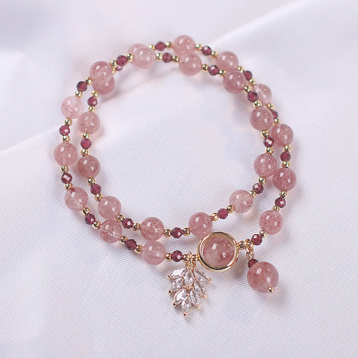 FREE Today: Healing of Love Strawberry Quartz Double Wrap Bracelet