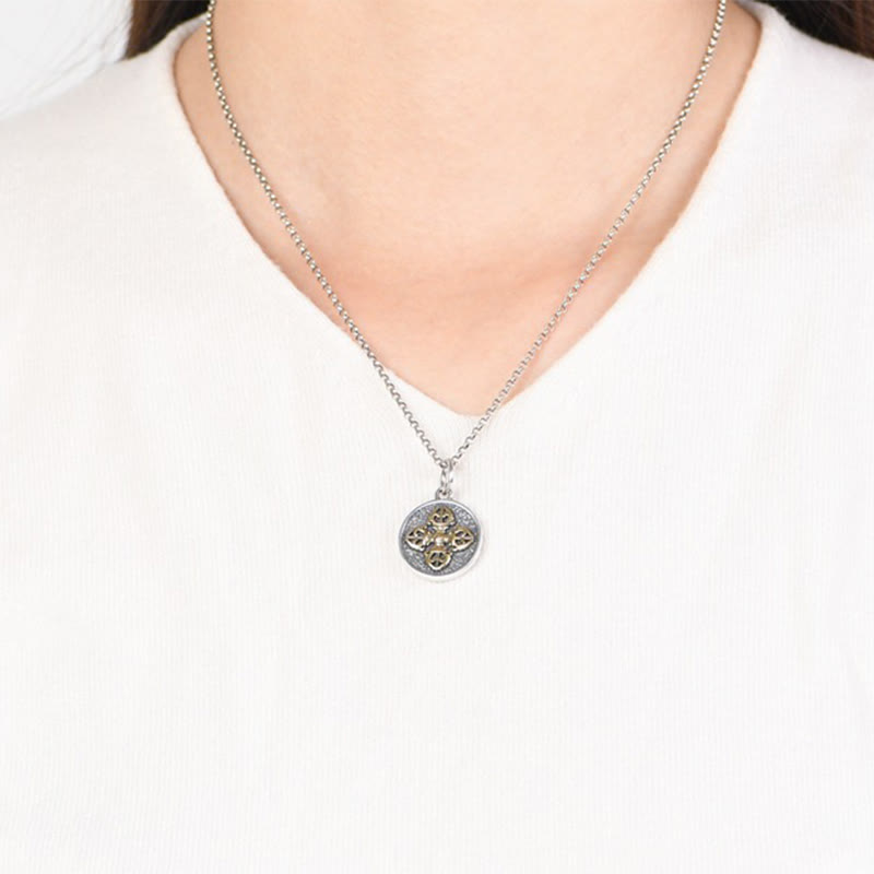 Buddha Stones 925 Sterling Silver Double Dorje Vajra Blessing Necklace Pendant - image 8