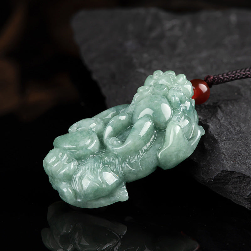 Buddha Stones Jade PiXiu Wealth Luck String Necklace Pendant - image 8