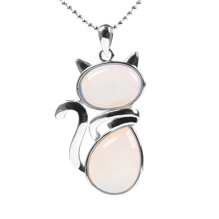 Buddha Stones Cat Pattern Natural Crystal Protection Necklace Pendant - image 12