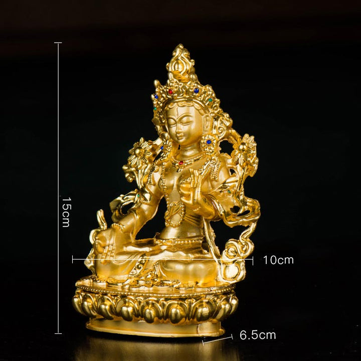Bodhisattva White Tara Hope Protection Gold Plated Statue Decoration - image 14