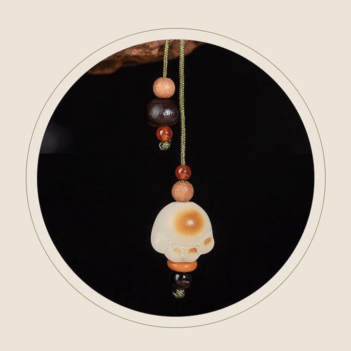 Buddha Stones Lightning Strike Wood Bodhi Seed Cat Paw Claw Auspiciousness Protection Tassel Bracelet - image 9