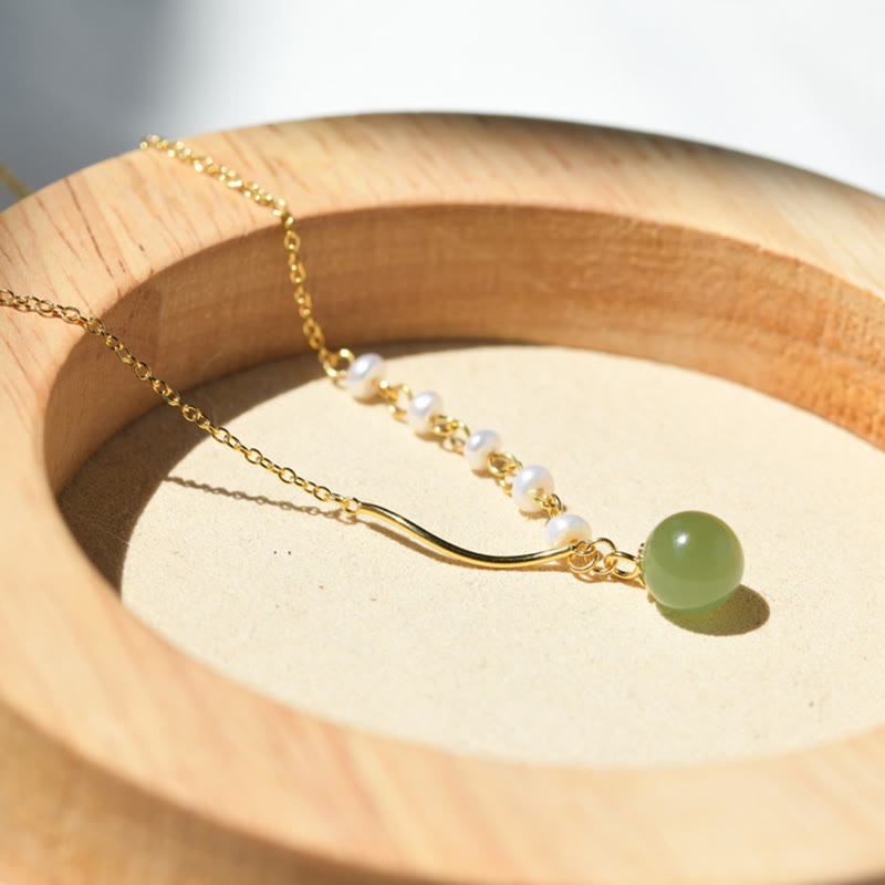 Buddha StonesNatural Hetian Jade Pearl Luck Bead Necklace Pendant - image 4