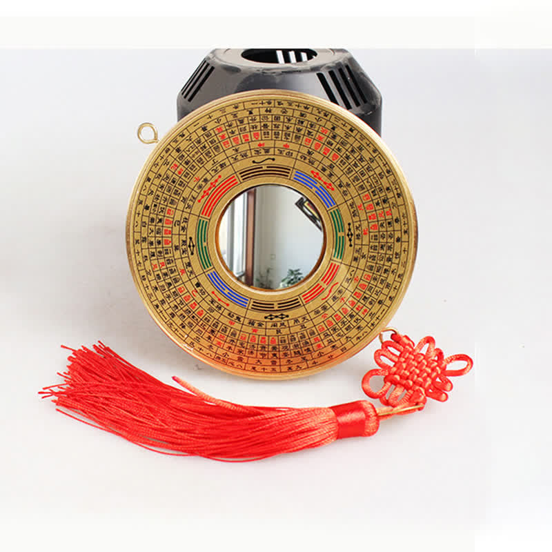 Feng Shui Bagua Map Copper Coin Chinese Knotting Balance Energy Map - 12cm - Bagua Map - Convex Mirror - image 5