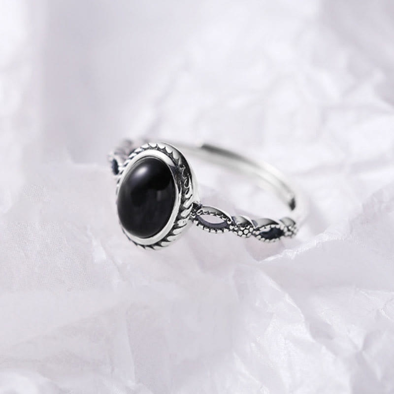 Buddha Stones 925 Sterling Silver Black Onyx Fortune Ring - image 3
