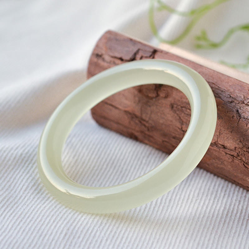 Buddha Stones Natural Afghanistan Jade Abundance Cuff Bracelet Bangle - image 12