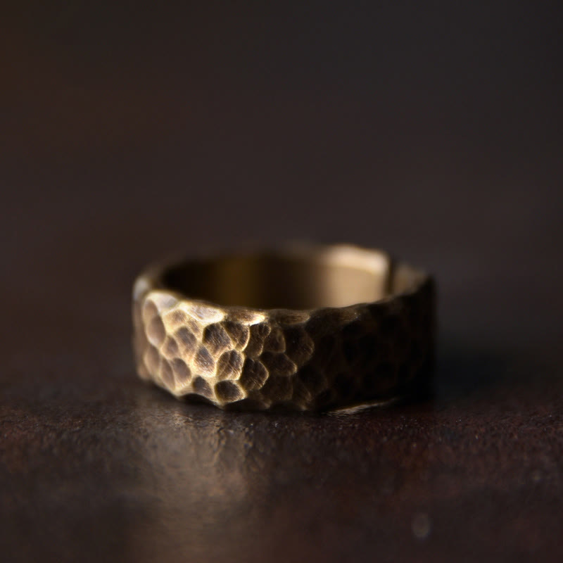 Tibetan Bump Texture Design Copper Brass Luck Ring