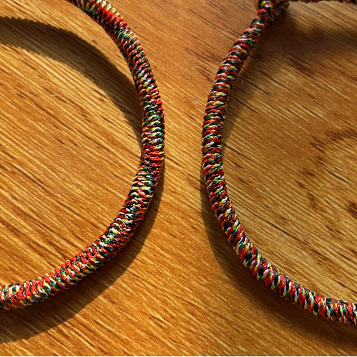 Buddha Stones Handmade 925 Sterling Silver Chinese Zodiac Natal Buddha Protection Colorful Rope Bracelet - image 15