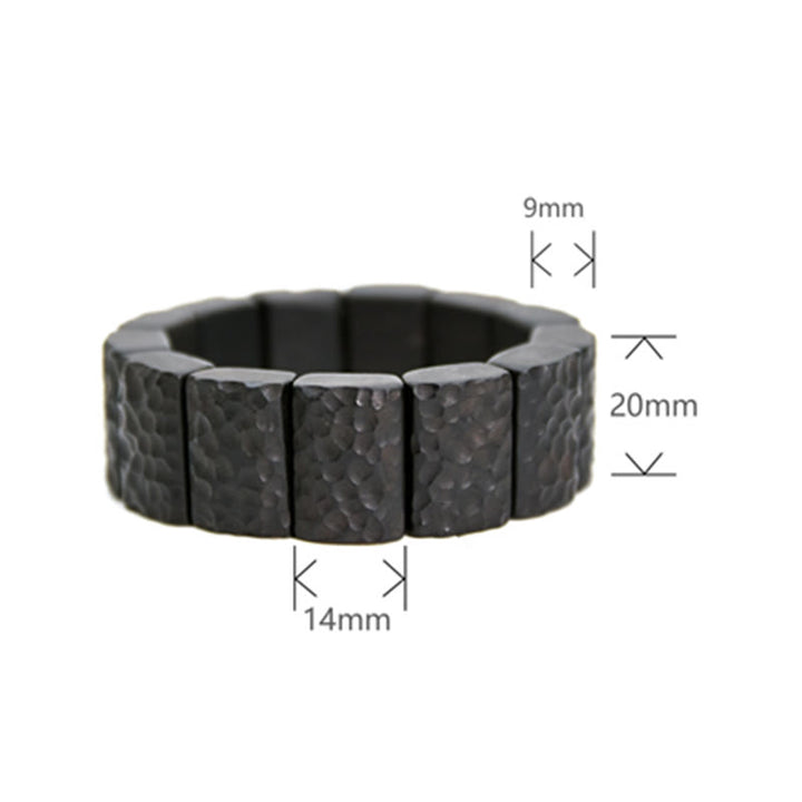 Buddha Stones Vintage Ebony Wood Texture Peace Couple Bracelet - image 9