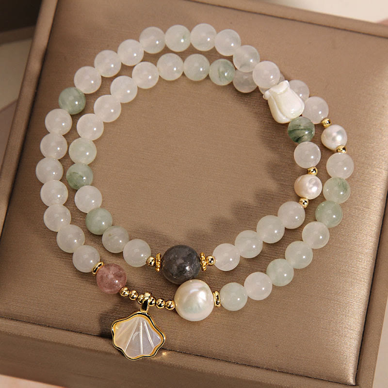 Buddha Stones Double Layer Jade Shell Luck Bracelet