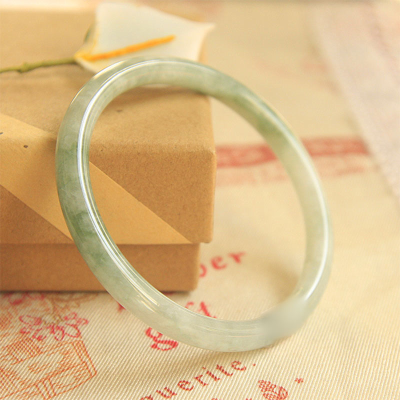 Buddha Stones Natural Jade Peace Healing Bangle Bracelet - 63-64mm - image 1