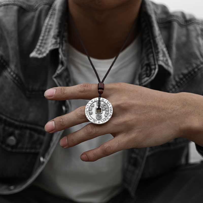 Buddha Stones Bagua Yin Yang Copper Coin Star Balance Energy Necklace Pendant - image 4
