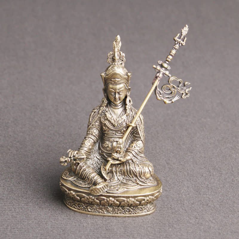 Padmasambhava Buddha Figure Serenity Copper Statue Decoration Temple Ornament - image 7