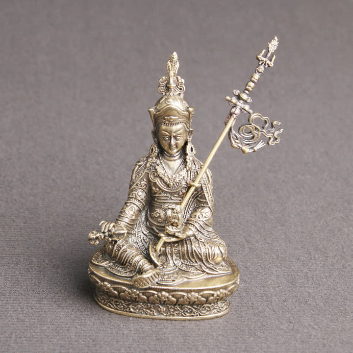 Padmasambhava Buddha Figure Serenity Copper Statue Decoration Temple Ornament - image 7