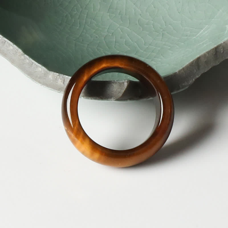 Buddha Stones Tiger Eye Stone Strength Protection Ring - image 7