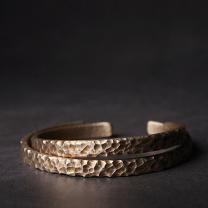 Buddha Stones Simple Design Copper Wealth Cuff Bracelet - image 7