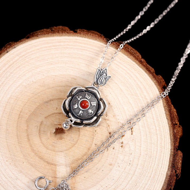 925 Sterling Silver Om Mani Padme Hum Lotus Peace Necklace Pendant Earrings - image 3