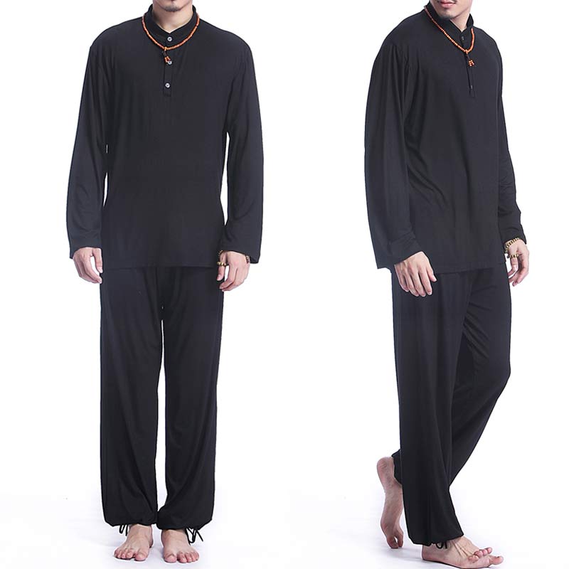 Meditation Prayer Spiritual Zen Tai Chi Practice Yoga Clothing Men's Set - image 20