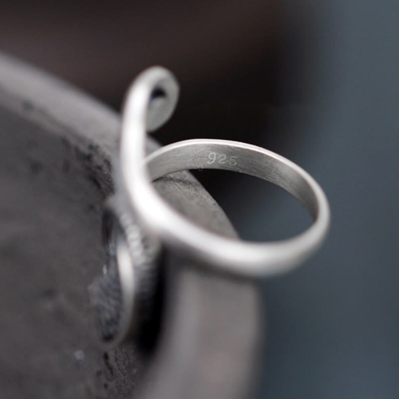 Buddha Stones 925 Sterling Silver Koi Fish Water Ripple Luck Wealth Ring - image 3