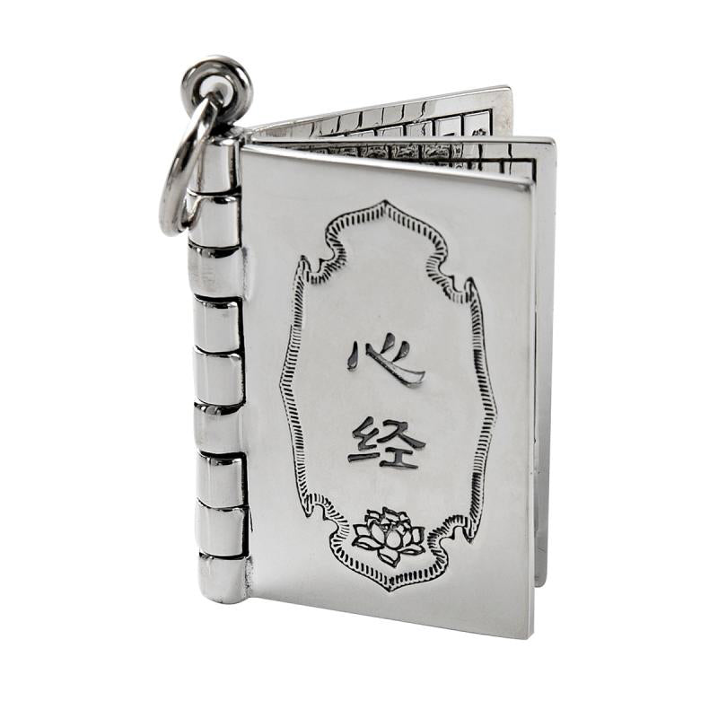 990 Sterling Silver Heart Sutra Great Compassion Shurangama Mantra Lotus Vajra Peace Necklace Pendant - image 8