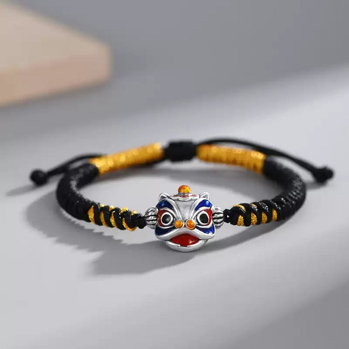 Buddha Stones Handmade Dancing Lion Luck Braided String Bracelet