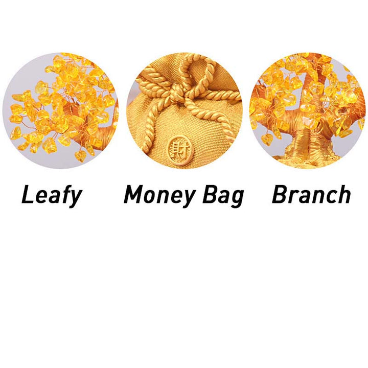 Buddha Stones Natural Citrine Money Tree Gemstone Ornament - Feng Shui for Prosperity - image 12