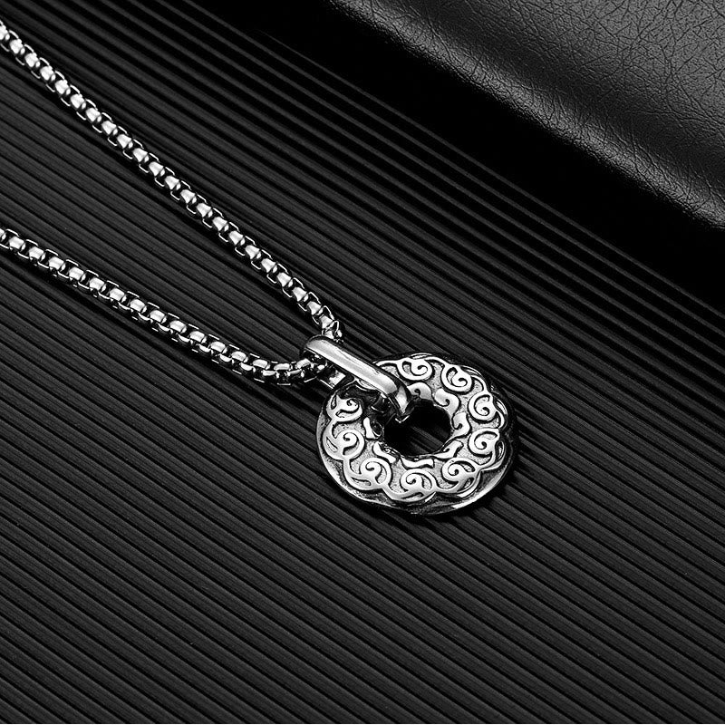 Buddha Stones Tibetan Om Mani Padme Hum Peace Buckle Creativity Necklace Pendant - image 5