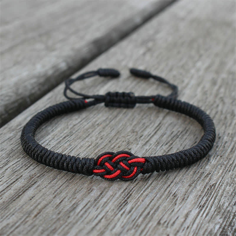 Buddha Stones 2Pcs Tibetan Luck Chinese Knot Protection String Bracelet - image 21