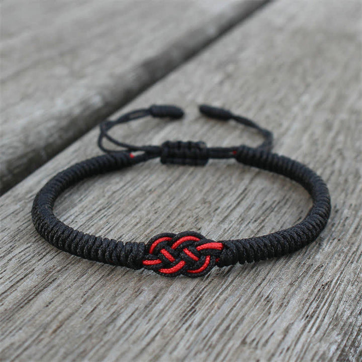 Buddha Stones 2Pcs Tibetan Luck Chinese Knot Protection String Bracelet - image 21
