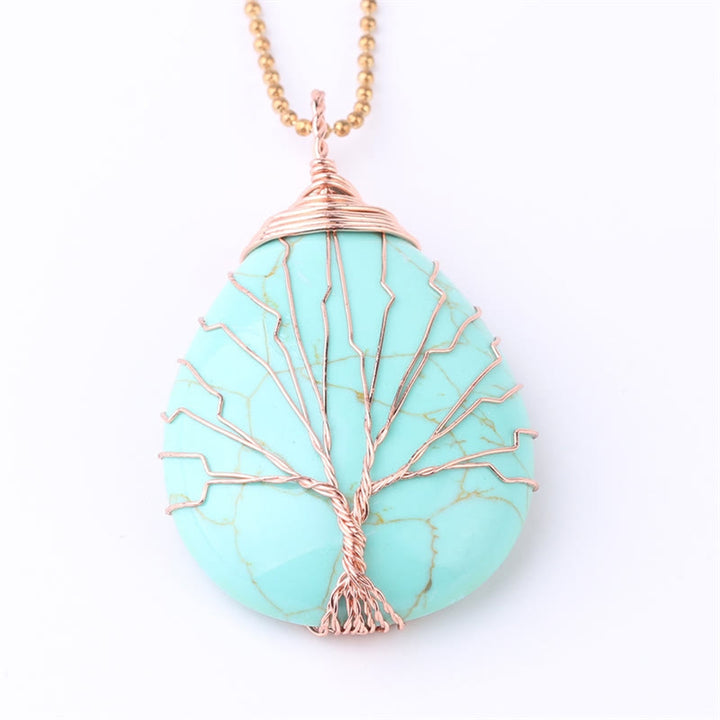 Buddha Stones Natural Quartz Crystal Tree Of Life Healing Energy Necklace Pendant - image 20
