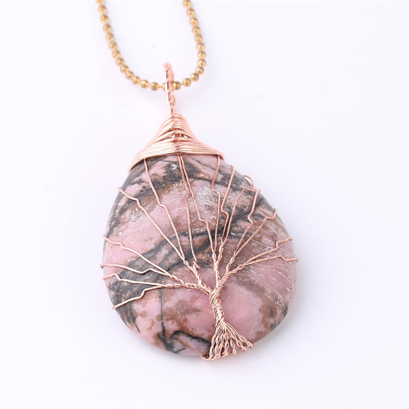 Buddha Stones Natural Quartz Crystal Tree Of Life Healing Energy Necklace Pendant - image 15