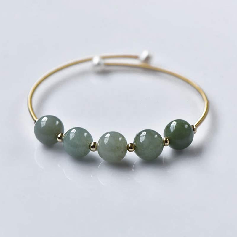 Buddha Stones Jade Abundance Luck Blessing Bracelet Bangle - image 6