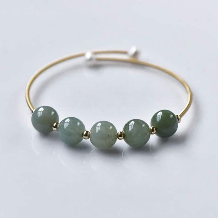 Buddha Stones Jade Abundance Luck Blessing Bracelet Bangle - image 6
