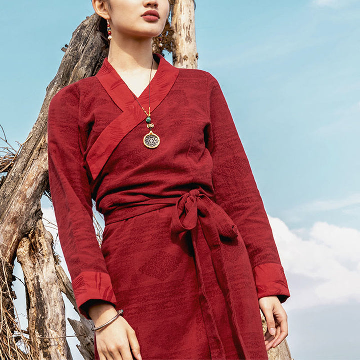 Tibetan Dress Clothing Lhasa Long Wrap Dress Maxi Dress Women Clothing