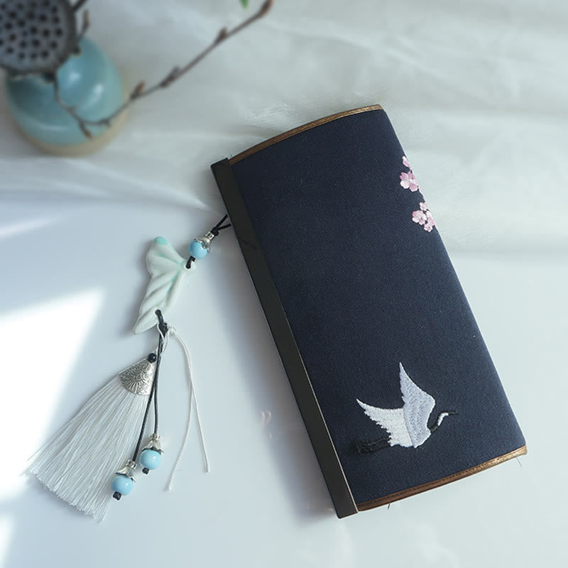 Flower Plum Peach Blossom Bamboo Double-sided Embroidery Large Capacity Cash Holder Wallet Shopping Purse - image 27