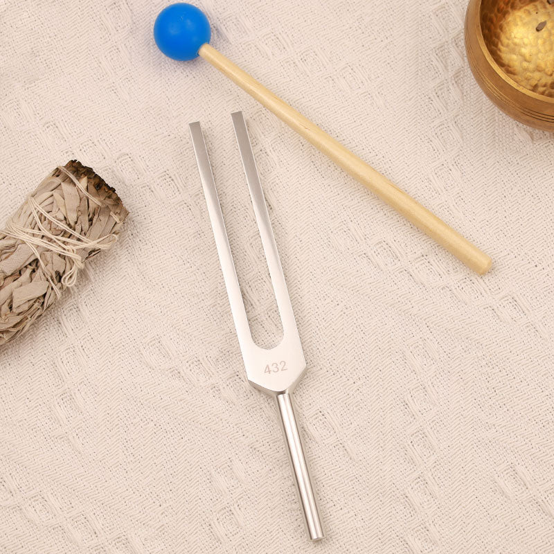 Tuning Fork 432HZ Aluminum Alloy with Hammer for Mind and Spirit Healing - image 1