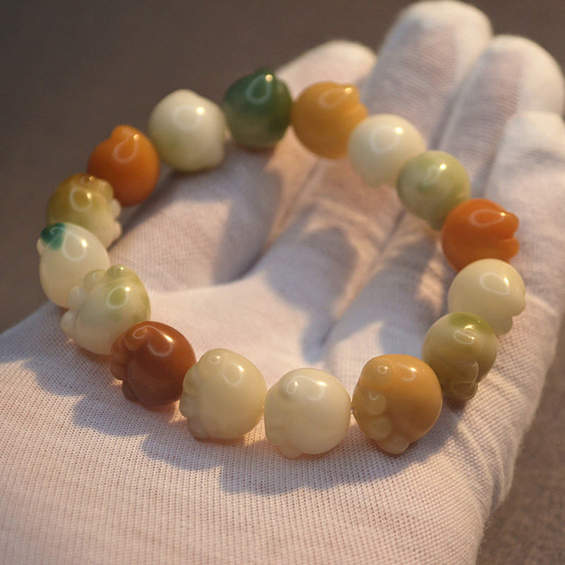 Buddha Stones Multilayered Bodhi Seed Cute Cat Paw Calm Harmony Bracelet - image 13