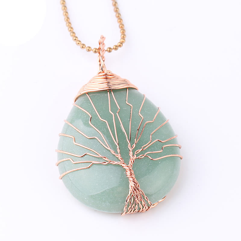Buddha Stones Natural Quartz Crystal Tree Of Life Healing Energy Necklace Pendant - image 8