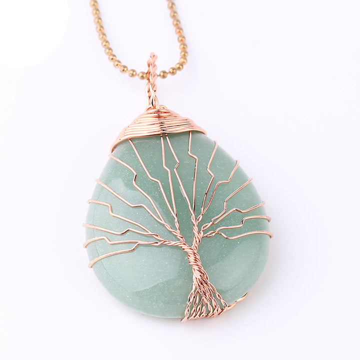 Buddha Stones Natural Quartz Crystal Tree Of Life Healing Energy Necklace Pendant - image 8