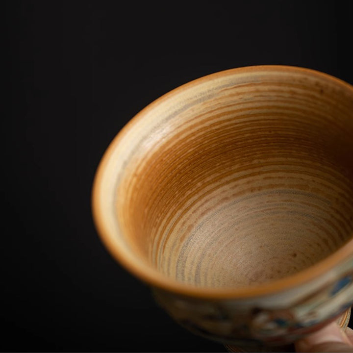 Buddha Stones Dunhuang Flying Apsaras Ceramic Gaiwan Sancai Teacup Kung Fu Tea Cup With Lid