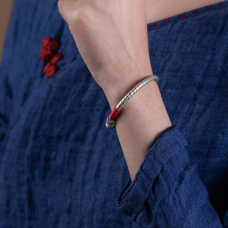 Buddha Stones Tibet Om Mani Padme Hum Luck Red String Bracelet Bangle - image 2