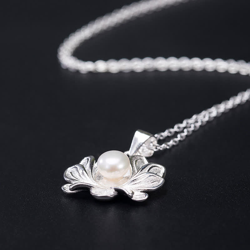 Buddha Stones 925 Sterling Silver Lotus Flower Pearl Wealth Necklace Pendant - image 7