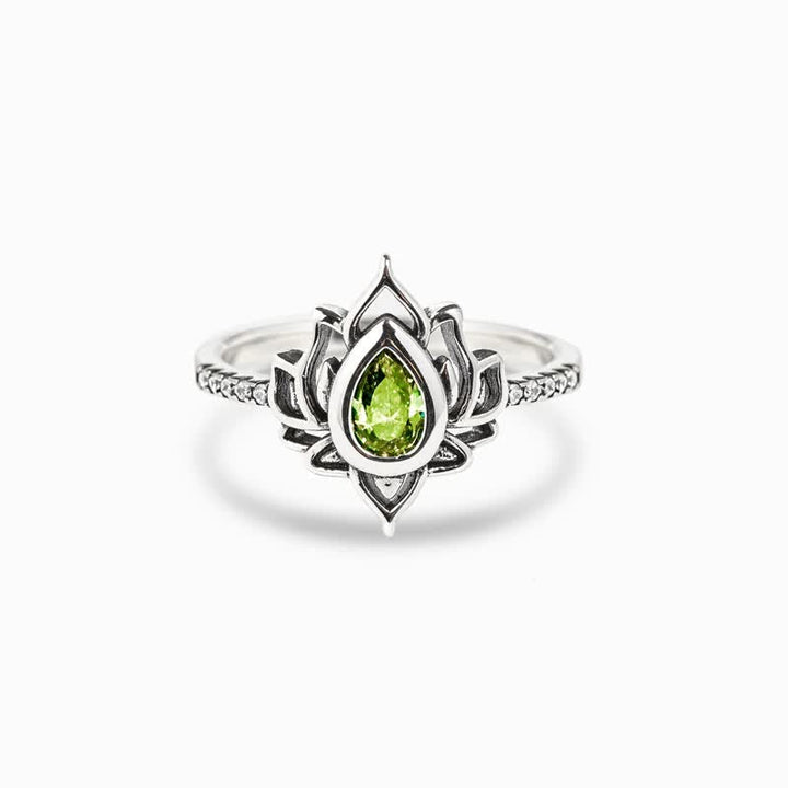 Buddha Stones Sterling Silver Lotus Zircon Blessing Protection Ring - Green - US12 - image 19