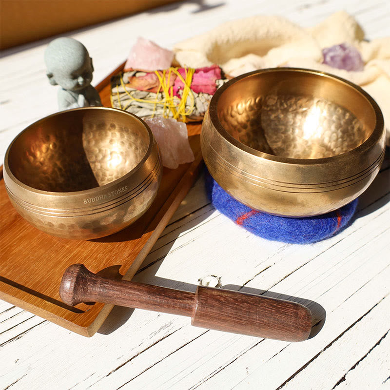 Tibetan Meditation Sound Bowl Handcrafted for Healing and Mindfulness Singing Bowl Set - image 4