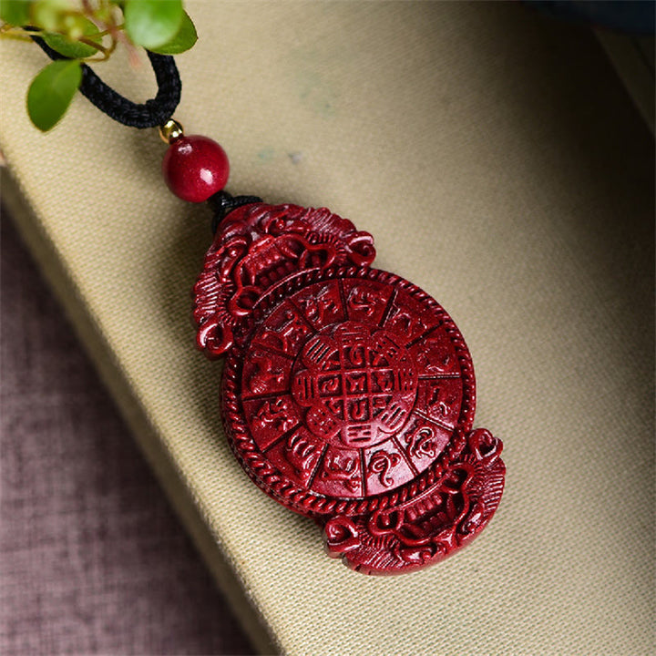 Buddha Stones Laughing Buddha Yin Yang Chinese Zodiac Gourd Natural Cinnabar Blessing Necklace Pendant - image 16