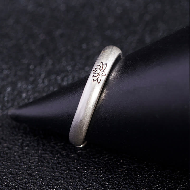 925 Sterling Silver Lotus Flower Enlightenment Ring - image 4