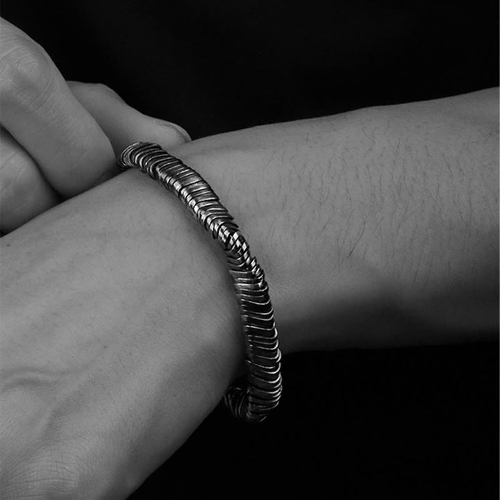 Buddha Stones 925 Sterling Silver Vintage Twisted Design Wealth Healing Chain Bracelet - image 11