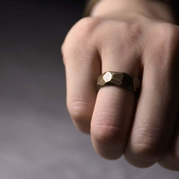 Buddha Stones Tibetan Simple Design Copper Wealth Ring - image 13